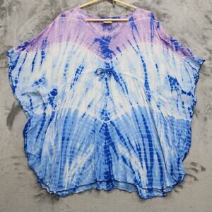 NaPua Collection Honolulu Swim Cover‎ Womens One Size Blue Purple Tie Dye Beach